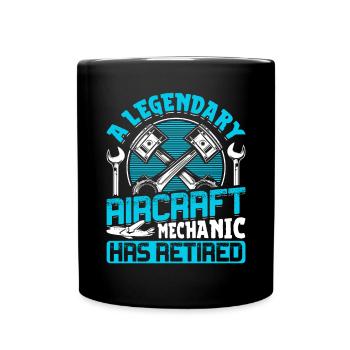 Love Airplane aviation - Full Colour Mug - black - Front