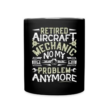 Love Airplane aviation - Full Colour Mug - black - Front