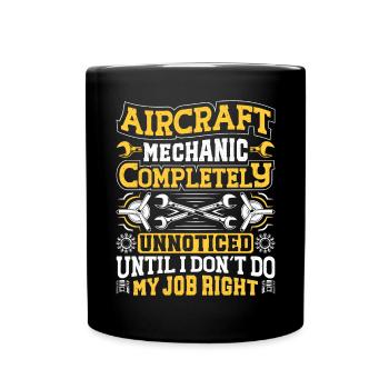 Love Airplane aviation - Full Colour Mug - black - Front