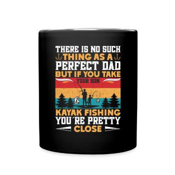 Fishing Kayak Paddling - Full Colour Mug - black - Front