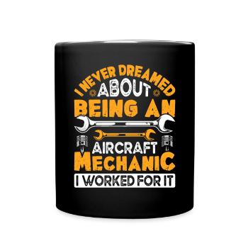 Love Airplane aviation - Full Colour Mug - black - Front