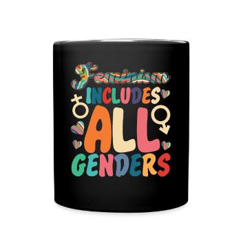 Feminist Feminism Includes All - Full Colour Mug - black - Front