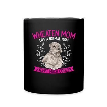 Irish Soft Coated Wheaten Terrier - Tasse einfarbig - Schwarz - Vorne
