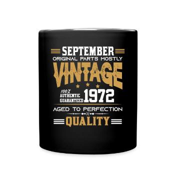 Vintage Aged To Perfection September 1972 - Full Colour Mug - black - Front