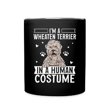 Irish Soft Coated Wheaten Terrier - Tasse einfarbig - Schwarz - Vorne
