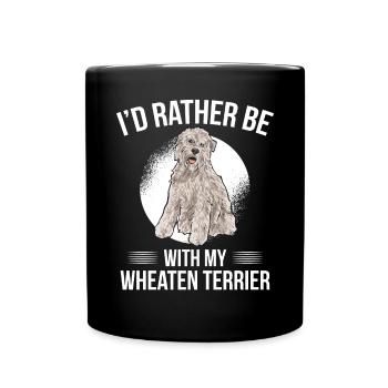 Irish Soft Coated Wheaten Terrier - Tasse einfarbig - Schwarz - Vorne