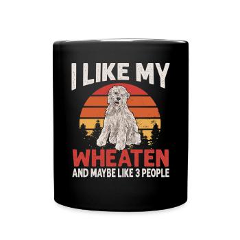 Irish Soft Coated Wheaten Terrier - Tasse einfarbig - Schwarz - Vorne