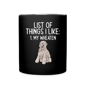Irish Soft Coated Wheaten Terrier - Tasse einfarbig - Schwarz - Vorne