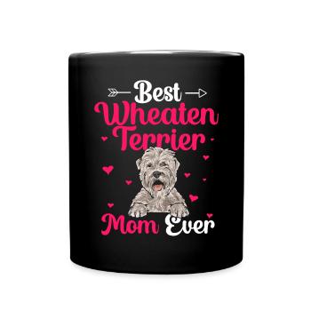 Irish Soft Coated Wheaten Terrier - Tasse einfarbig - Schwarz - Vorne