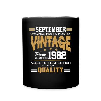 Vintage Aged To Perfection September 1982 - Tasse einfarbig - Schwarz - Vorne