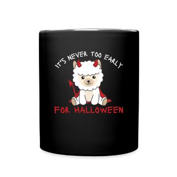 Alpaga : il n’est jamais trop tôt pour les diables d’Halloween - Mug uni - noir - Devant