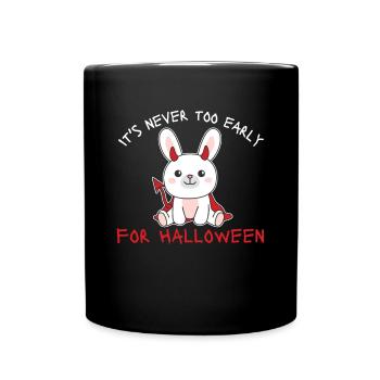 Lapin, il n’est jamais trop tôt pour le diable d’Halloween - Mug uni - noir - Devant