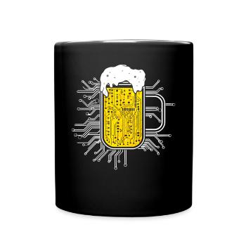 Computer Chip Beer Nerd CPU Computer Scientist Funny - Mug uni - noir - Devant