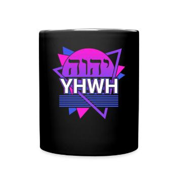 Yahweh Tetragrammaton Retro - Full Colour Mug - black - Front