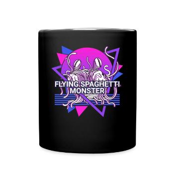 Spaghetti volant monstre FSM Pastafarian rétro - Mug uni - noir - Devant