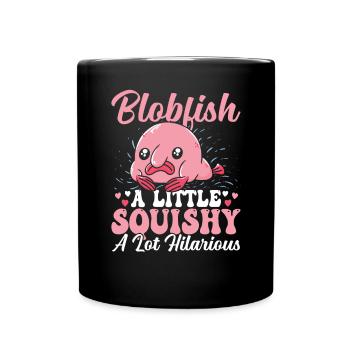 Blobfish Little Squishy Blobfishes Besitzer - Tasse einfarbig - Schwarz - Vorne