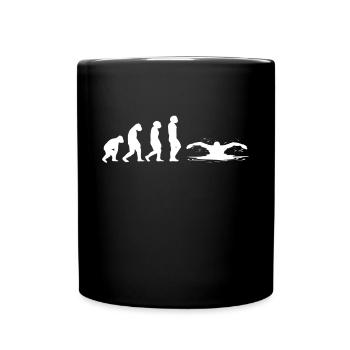 Schwimmer schwimmen Evolution Schwimm - Tasse einfarbig - Schwarz - Vorne
