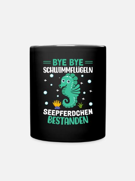 Frühschwimmer Seepferdchen bestanden - Tasse einfarbig - Schwarz