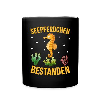 Seepferdchen bestanden - Tasse einfarbig - Schwarz - Vorne