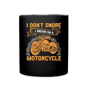 Je ne ronfle pas Je rêve que je suis un motard moto - Mug uni - noir - Devant