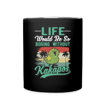 Kakapo Bird Night Parrot - Full Colour Mug - black - Front