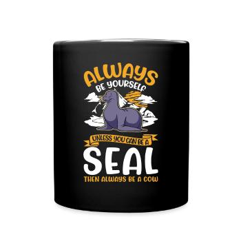 Cadeau de phoque Lion de mer Phoque Lion de mer - Mug uni - noir - Devant
