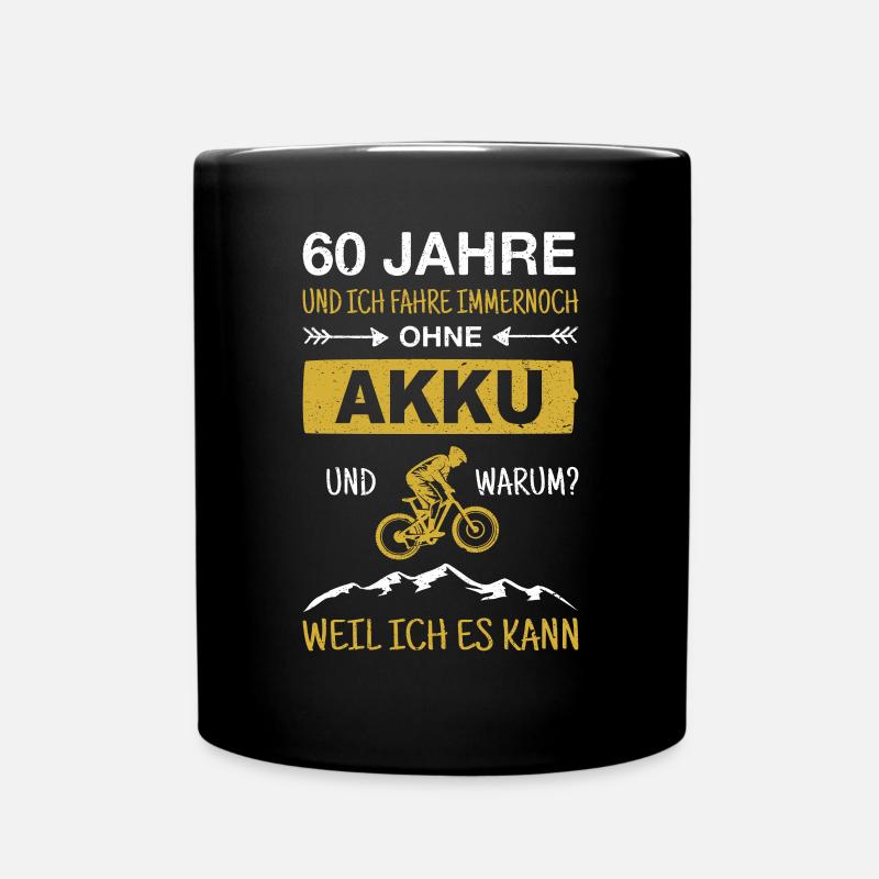 Lustiger Radfahrer Spruch 70. Geburtstag Vater MTB - Tasse einfarbig - Schwarz