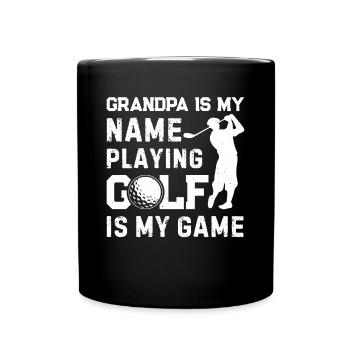 Grand-père est mon nom Jouer au golf est mon jeu - Grand - Mug uni - noir - Devant