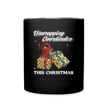 Geocaching Geocacher Christmas Gift - Full Colour Mug - black - Front