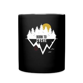 Geboren um zu cachen - Geocaching Geocacher - Tasse einfarbig - Schwarz - Vorne