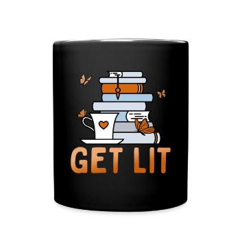Get Lit Reading Quotes Rat de bibliothèque introverti - Mug uni - noir - Devant