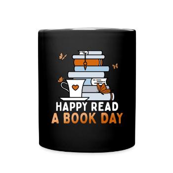Happy Read A Book Day Introvert Book Club - Full Colour Mug - black - Front