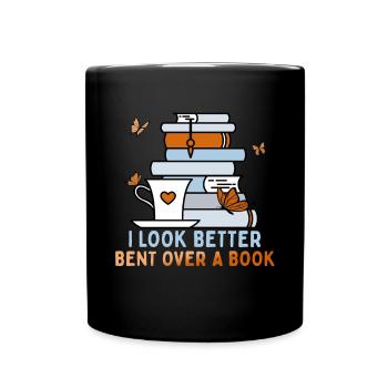 J’aime mes livres épicés et mon café - Mug uni - noir - Devant