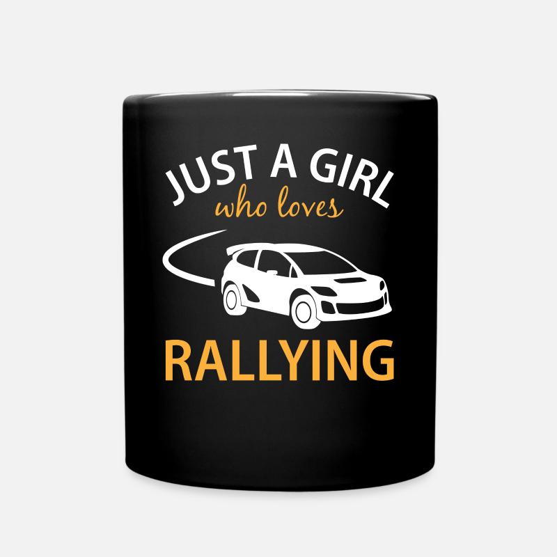 Rennwagen Rallye Spruch Geschenk Damen Mädchen - Tasse einfarbig - Schwarz