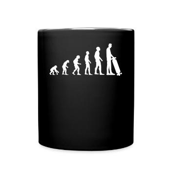 Skater Evolution Lustig Skateboardfahrer - Tasse einfarbig - Schwarz - Vorne