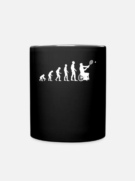 Tennis en fauteuil roulant Évolution du joueur de tennis en fauteuil roulant - Mug uni - noir