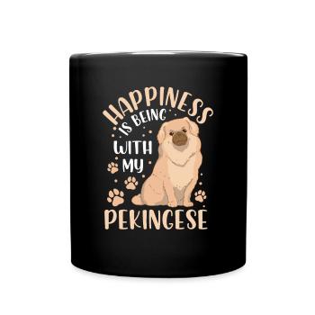 Pékinois vous rend heureux Chien du palais de Pékin - Mug uni - noir - Devant