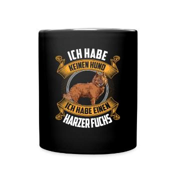 Harzer Fuchs kein Hund altdeutscher Hütefuchs - Tasse einfarbig - Schwarz - Vorne