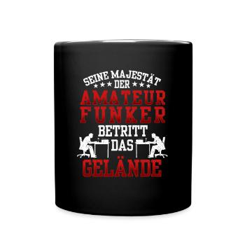 Amateurfunker betritt das Gelände Hobbyfunker - Tasse einfarbig - Schwarz - Vorne