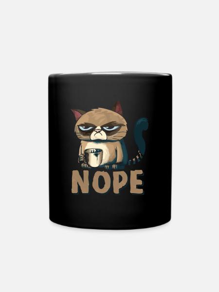 Nope Katze - Ensfarvet krus - sort