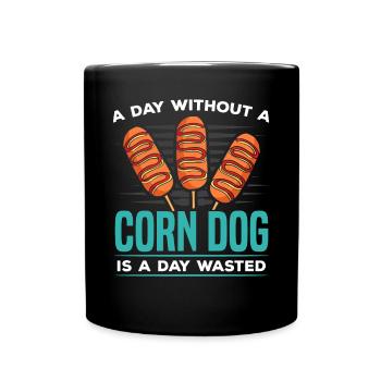 Corn Dog Lover Hot Dog Corndog Sausage Hotdog - Full Colour Mug - black - Front