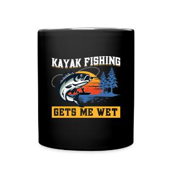 Fishing Kayak Paddling - Full Colour Mug - black - Front