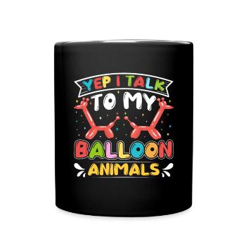 Party Balloon Design - Tasse einfarbig - Schwarz - Vorne