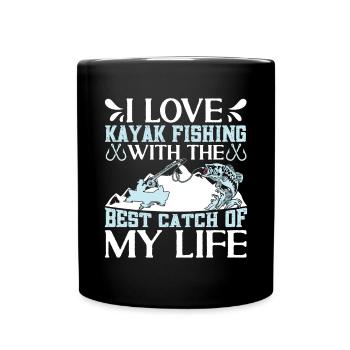 Fishing Kayak Paddling - Full Colour Mug - black - Front