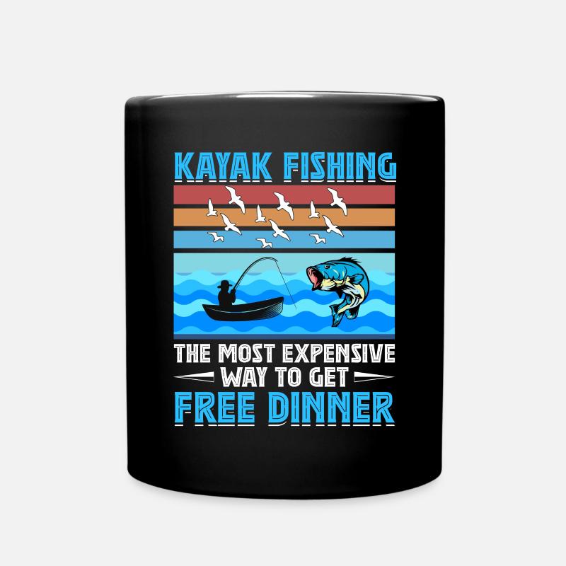 Fishing Kayak Paddling - Tasse einfarbig - Schwarz
