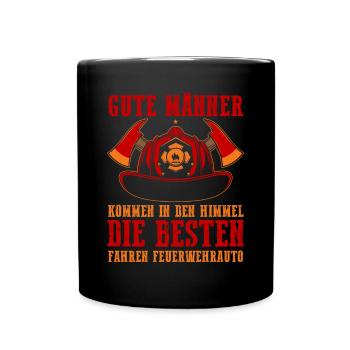 Feuerwehrmann Feuerwehr - Tasse einfarbig - Schwarz - Vorne