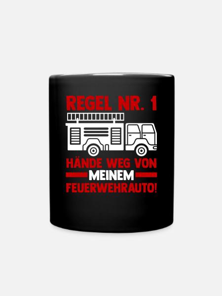 Feuerwehrauto Feuerwehrmann Feuerwehr - Tasse einfarbig - Schwarz