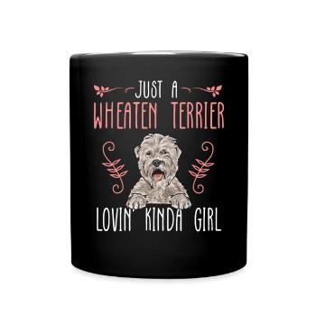 Irish Soft Coated Wheaten Terrier - Tasse einfarbig - Schwarz - Vorne