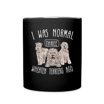 Irish Soft Coated Wheaten Terrier - Tasse einfarbig - Schwarz - Vorne