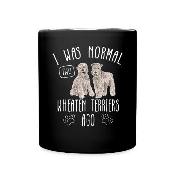 Irish Soft Coated Wheaten Terrier - Tasse einfarbig - Schwarz - Vorne
